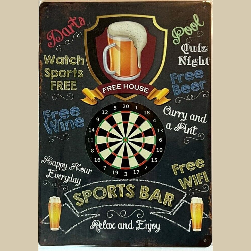 Sports Bar Relax And Enjoy Novelty metal sign 12" x 8" Wall Art New! Home & Garden:Home Décor:Plaques & Signs Style Your Walls